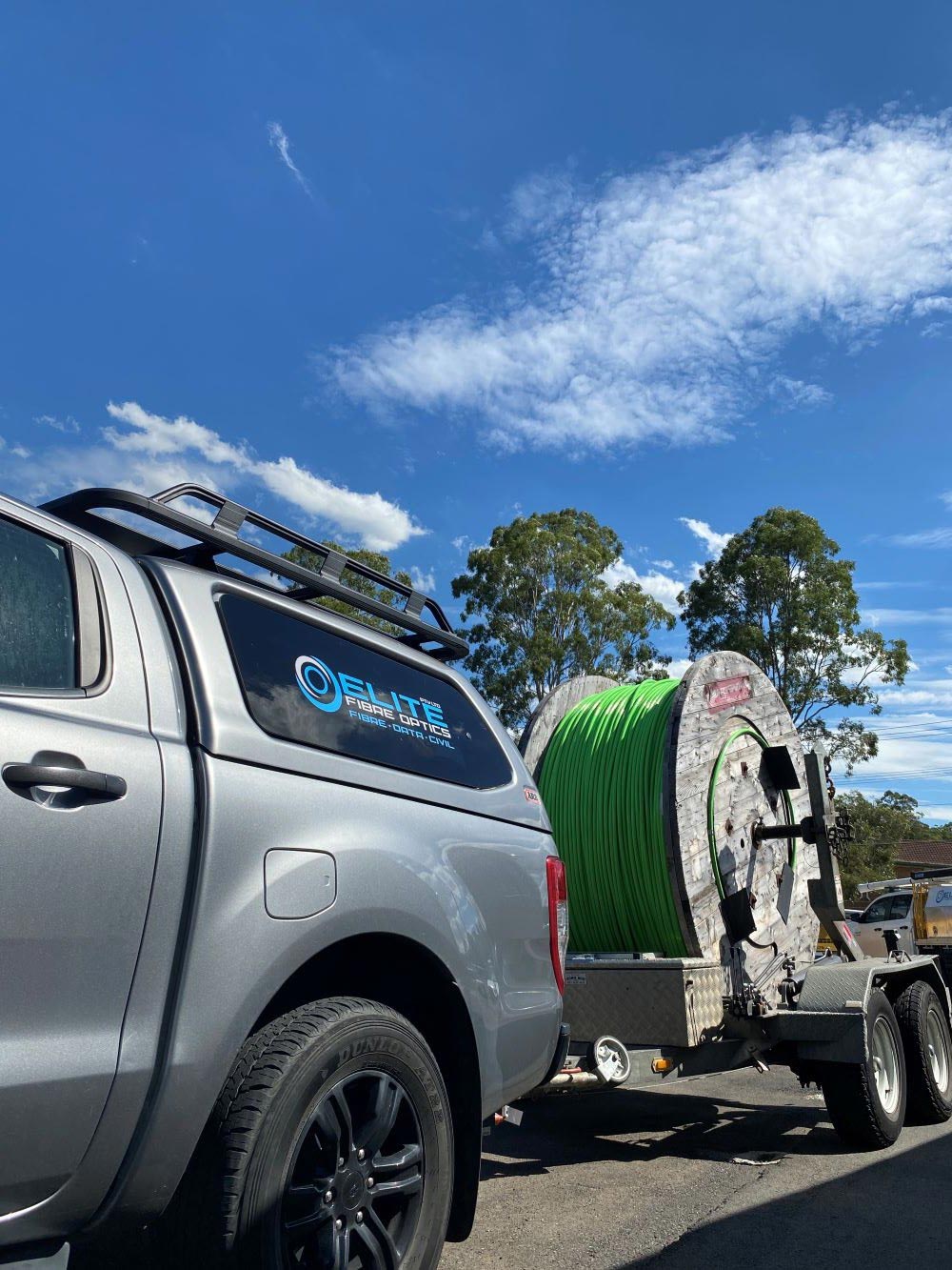 A Trailer With Fibre Optic Cable