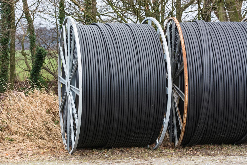 Big Roll Of Fibre Optic Cables