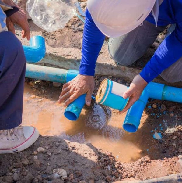 Blue pipe — Fibre Optic Installation in Logan, QLD