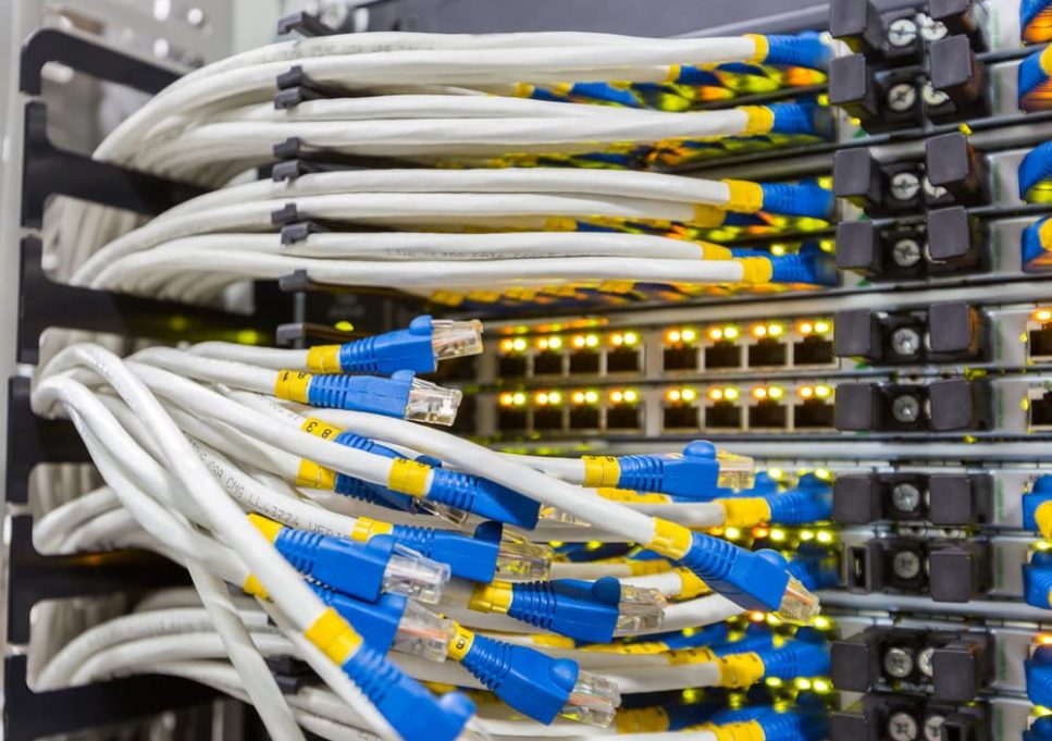 Closer Look Of A Data Cabling